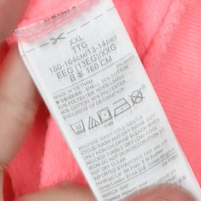 GAP Girls Pink XL Full Zip Logo Hoodie