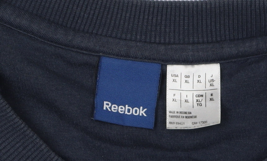 Mens UK Size XL Reebok Blue Pullover Sweatshirt