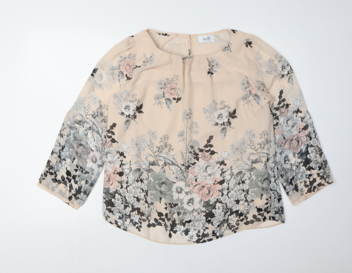 Womens UK Size M Wallis Beige Basic Blouse