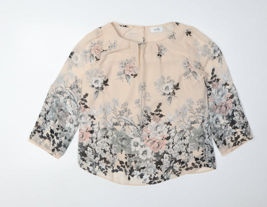 Womens UK Size M Wallis Beige Basic Blouse