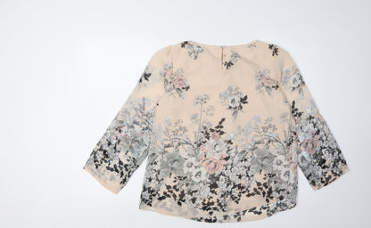 Womens UK Size M Wallis Beige Basic Blouse