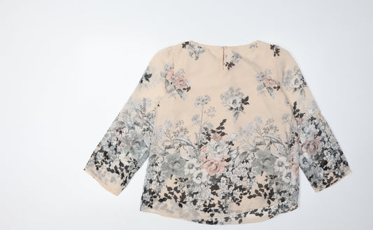 Womens UK Size M Wallis Beige Basic Blouse