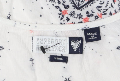 Womens UK Size XS Superdry White Camisole Blouse