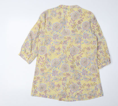 Jaeger Women's Multicoloured Floral Silk Blouse M