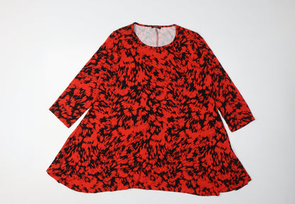 Womens UK Size 14 Roman Red Tunic Blouse