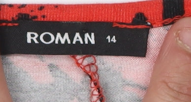 Womens UK Size 14 Roman Red Tunic Blouse