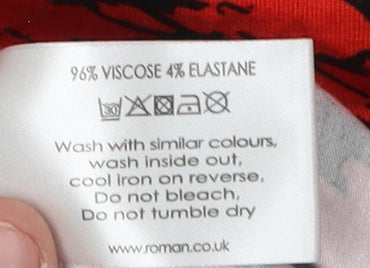 Womens UK Size 14 Roman Red Tunic Blouse