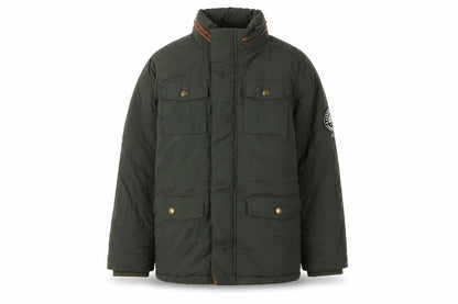 Front view of SoulCal boys’ green jacket 9-10 years with zip closure