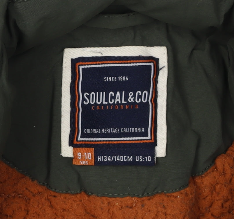SoulCal & Co Boys Green Jacket 9-10 Years with Zip Closure