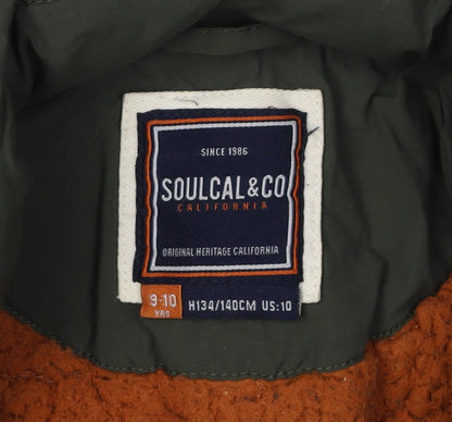 SoulCal & Co Boys Green Jacket 9-10 Years with Zip Closure
