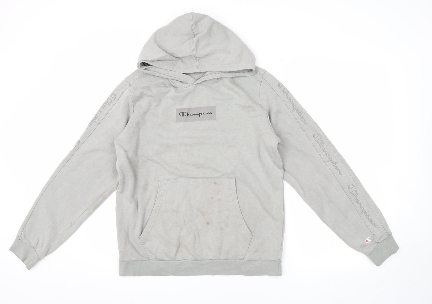 Champion Boys Grey 2XL Pullover Hoodie with Logo