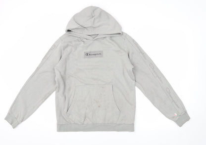 Champion Boys Grey 2XL Pullover Hoodie with Logo