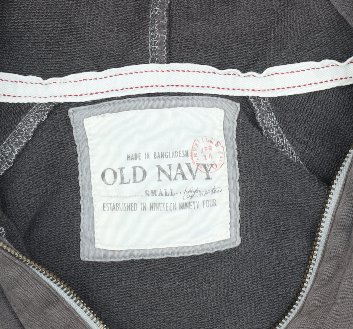 Mens UK Size S Old Navy Grey 1/2 Zip Hoodie