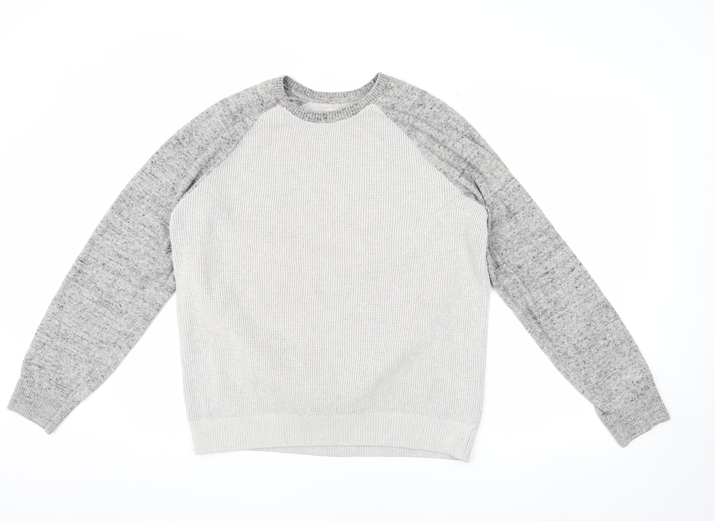GAP Men's Grey Waffle-Knit Pullover Jumper