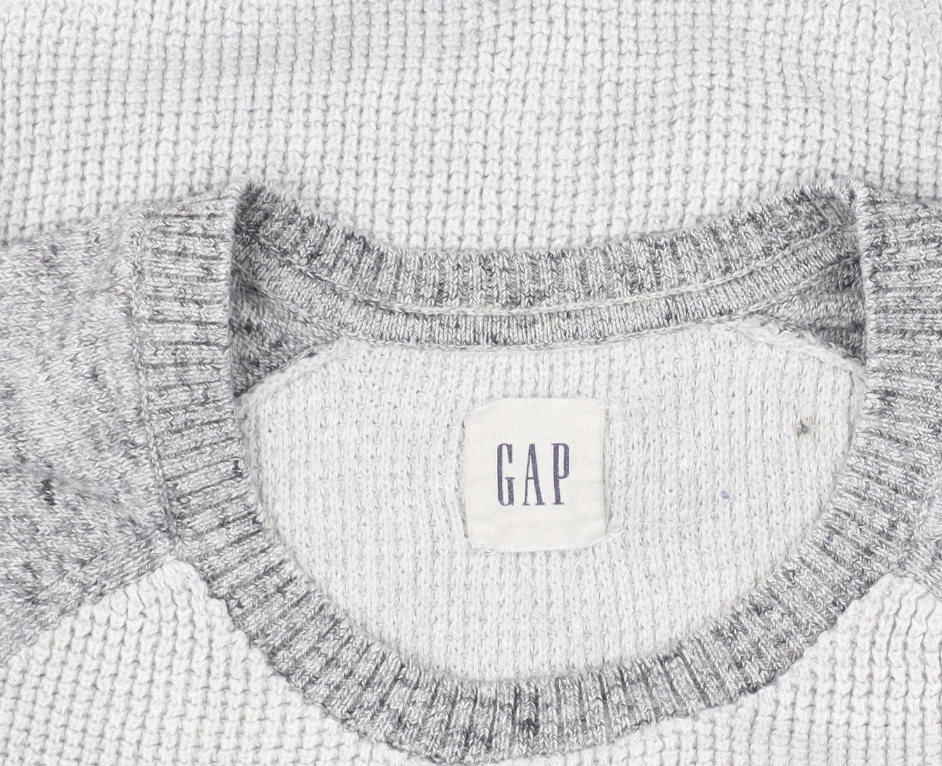 GAP Men's Grey Waffle-Knit Pullover Jumper