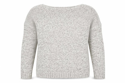 Front view of Hobbs unisex grey chunky-knit pullover m