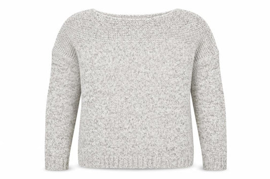 Front view of Hobbs unisex grey chunky-knit pullover m
