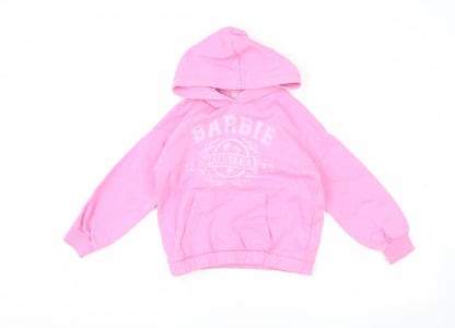 Barbie Pink Girls' Hoodie 7-8 Years Cotton Pullover