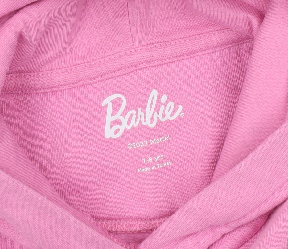 Barbie Pink Girls' Hoodie 7-8 Years Cotton Pullover