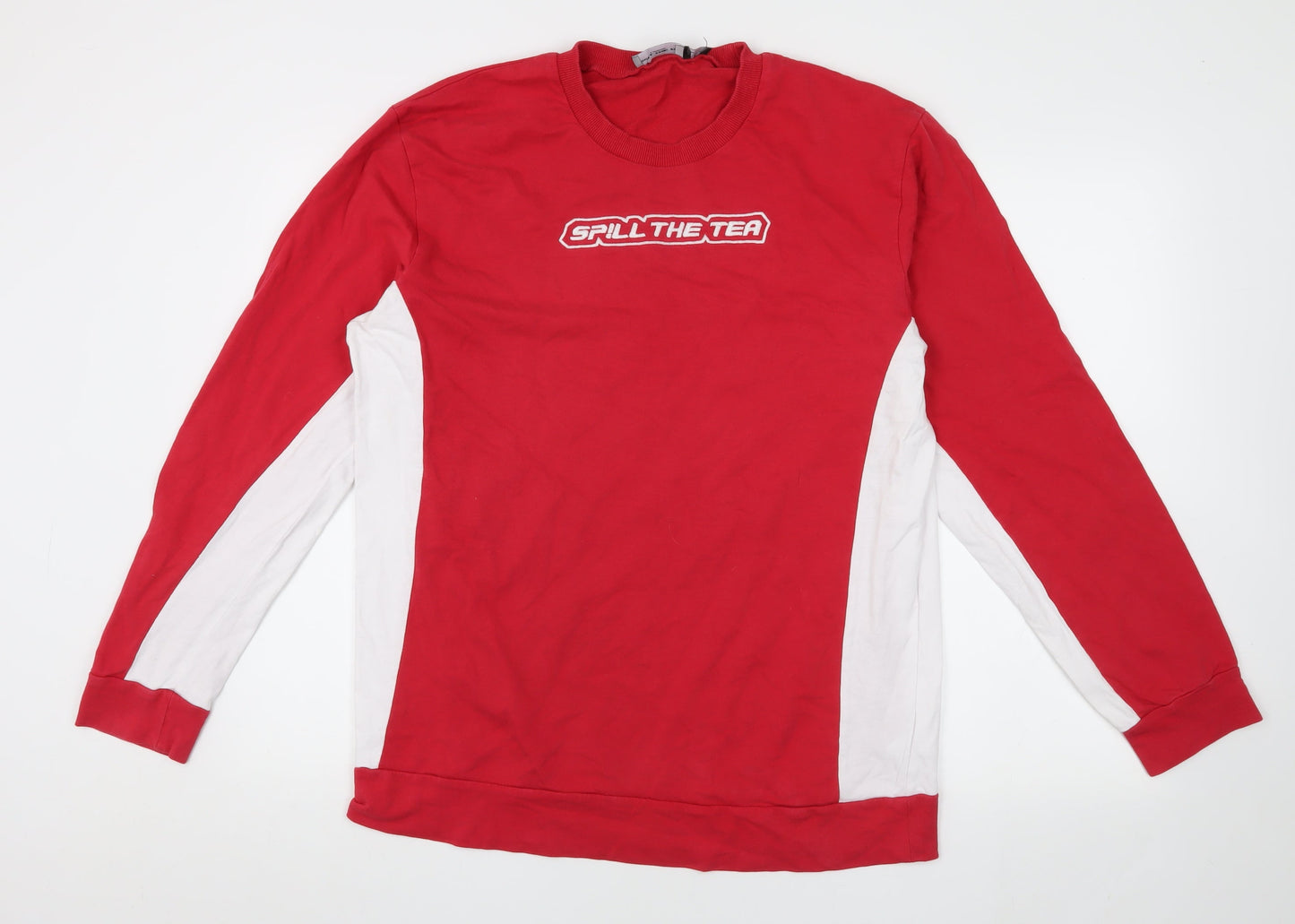 Spill The Tea London Men's Red Pullover Sweatshirt L