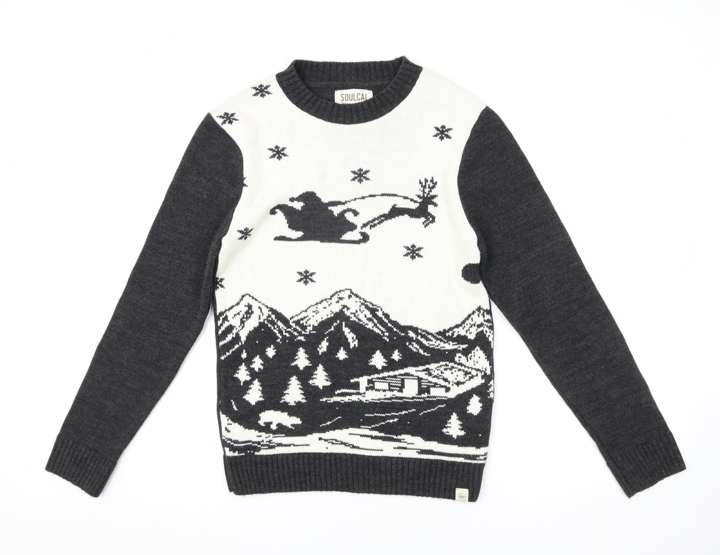 SoulCal Men's Black Christmas Pullover Jumper S