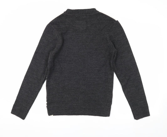 SoulCal Men's Black Christmas Pullover Jumper S