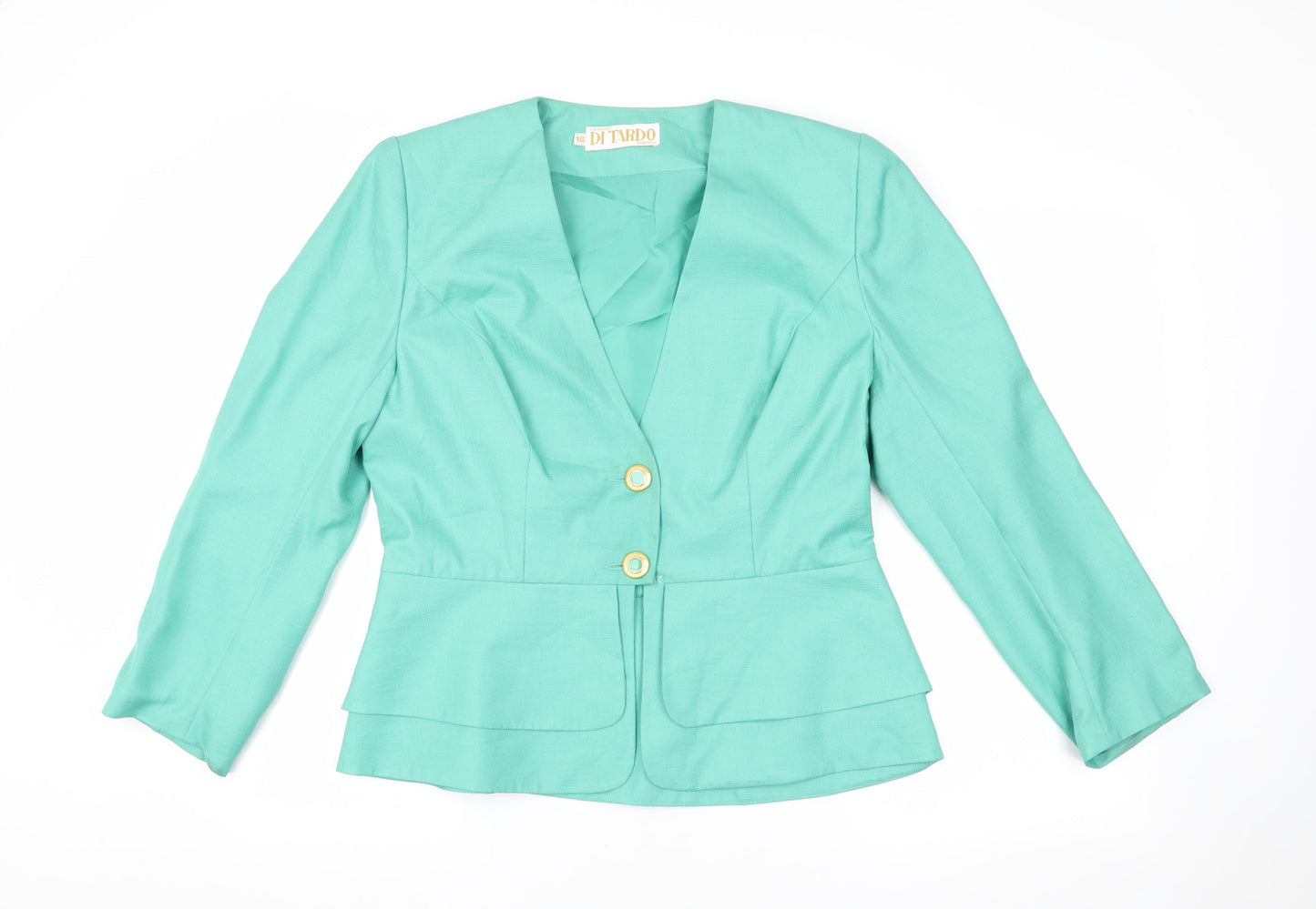 Franco di Tardo Women's Green Blazer, Size 16, Stylish and Professional