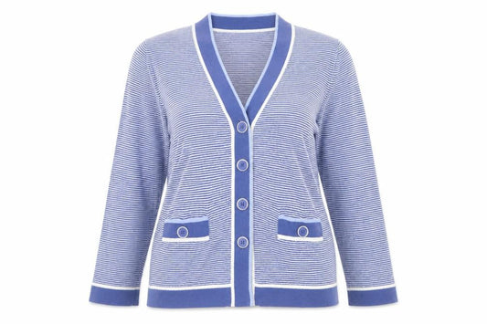 Womens UK Size 16 Eastex Blue Cardigan Jumper