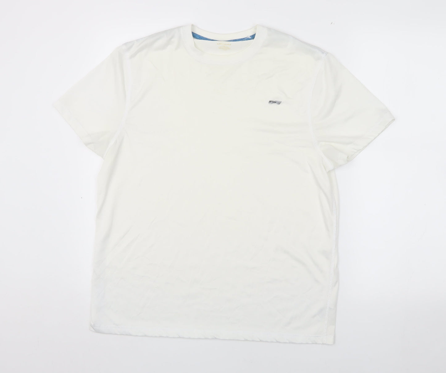 Men's White Crew Neck T-Shirt, Size M