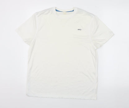 Men's White Crew Neck T-Shirt, Size M