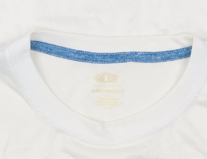 Men's White Crew Neck T-Shirt, Size M