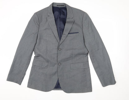 Mens UK Size 40 Topman Regular Grey Suit Jacket