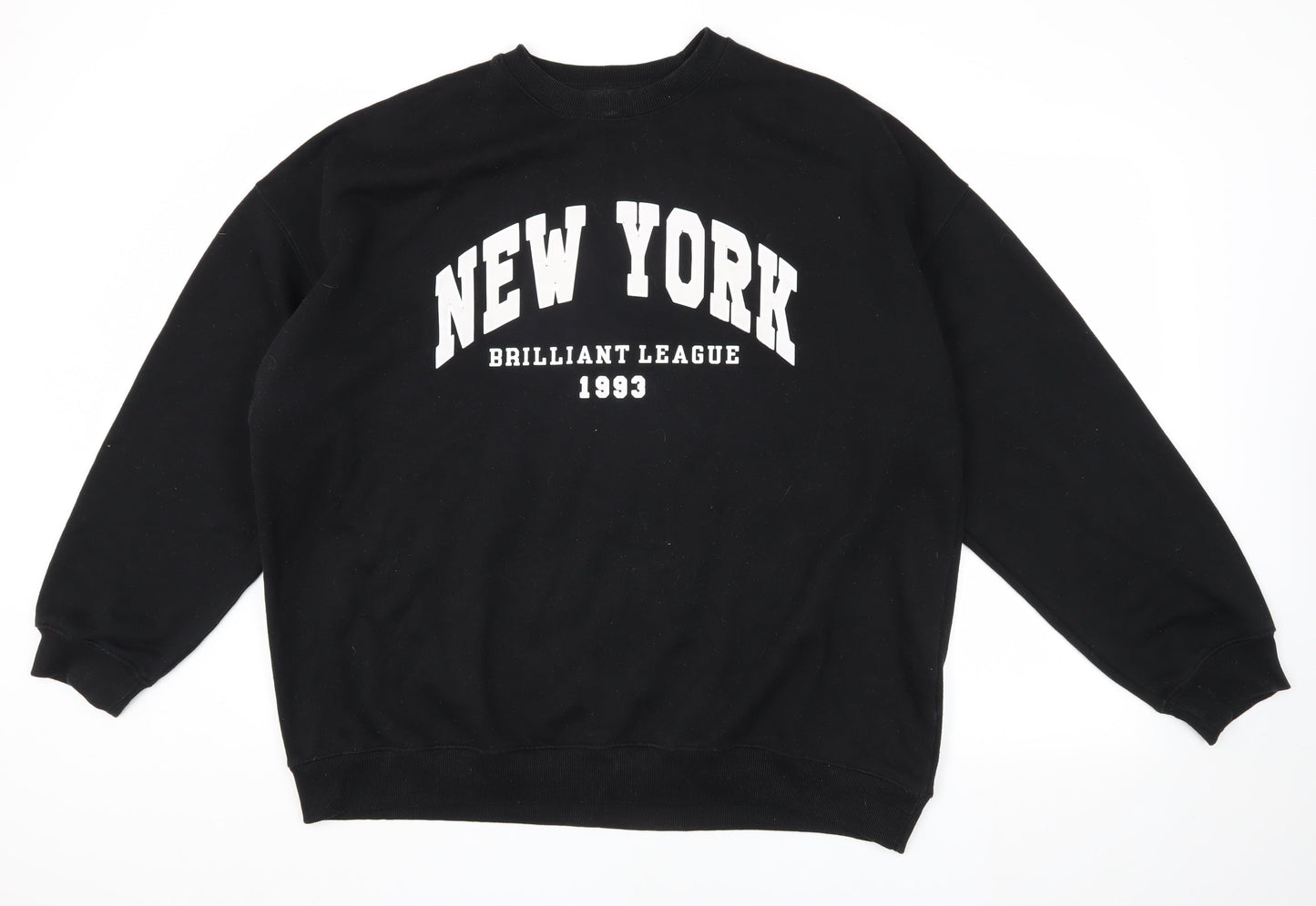 Mens UK Size L Bershka Black Pullover Sweatshirt