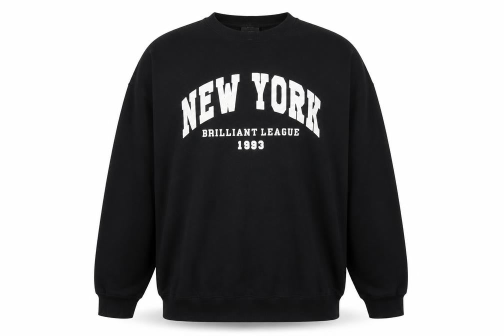 Mens UK Size L Bershka Black Pullover Sweatshirt