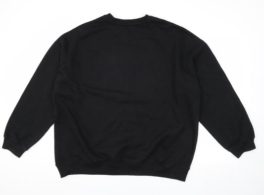 Mens UK Size L Bershka Black Pullover Sweatshirt