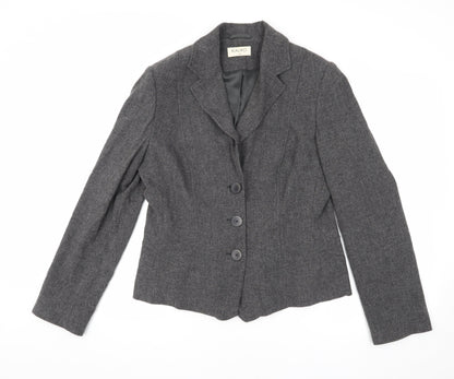 Kaliko Women's Grey Blazer Size 14 Regular Notch Lapel