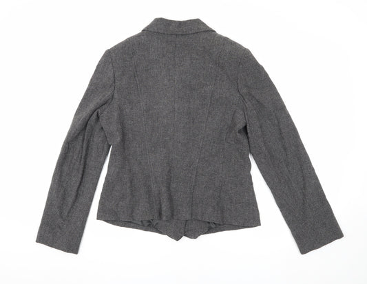 Kaliko Women's Grey Blazer Size 14 Regular Notch Lapel