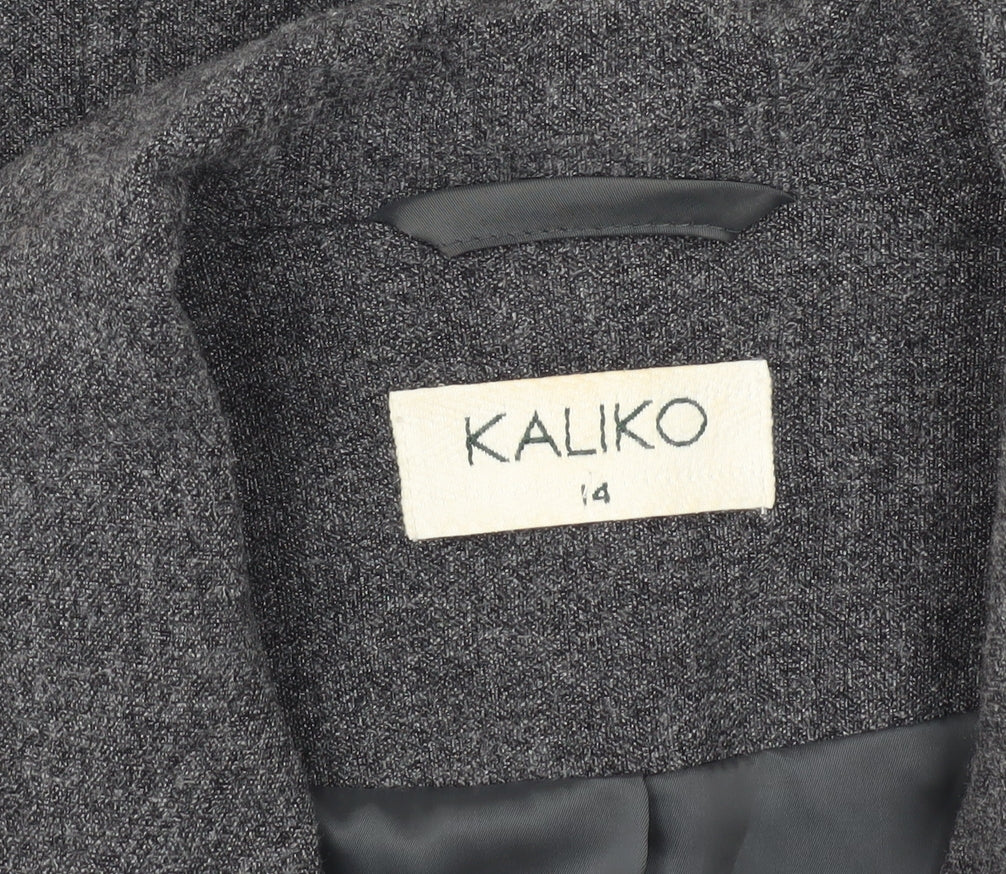 Kaliko Women's Grey Blazer Size 14 Regular Notch Lapel