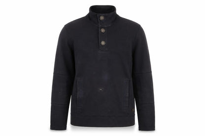 BOSS Orange Men's Black Henley Sweatshirt M