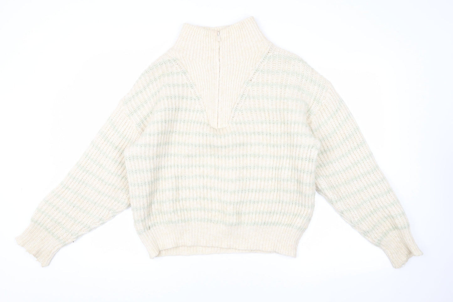 Womens UK Size M MNG Beige Henley Jumper