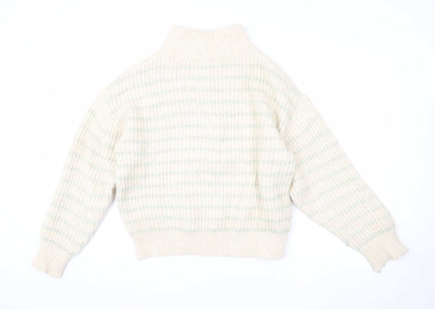 Womens UK Size M MNG Beige Henley Jumper