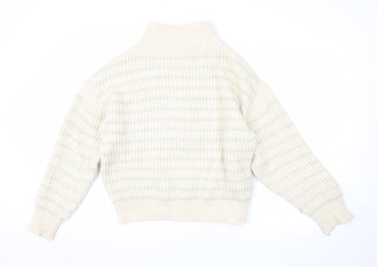 Womens UK Size M MNG Beige Henley Jumper