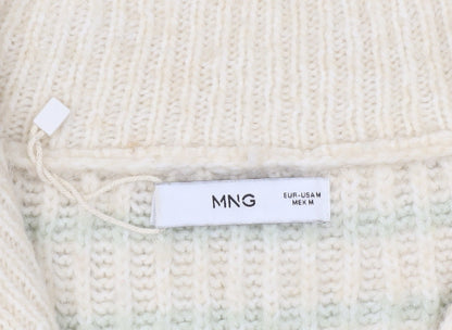 Womens UK Size M MNG Beige Henley Jumper