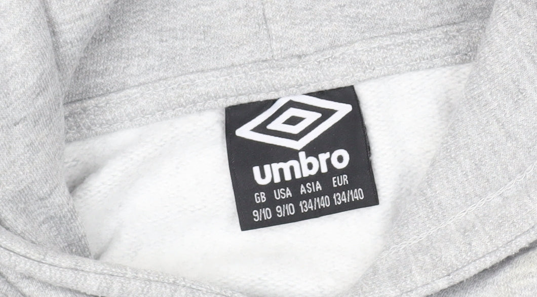 Umbro Boys Grey Pullover Hoodie 9-10 Years with Logo
