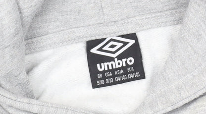 Umbro Boys Grey Pullover Hoodie 9-10 Years with Logo