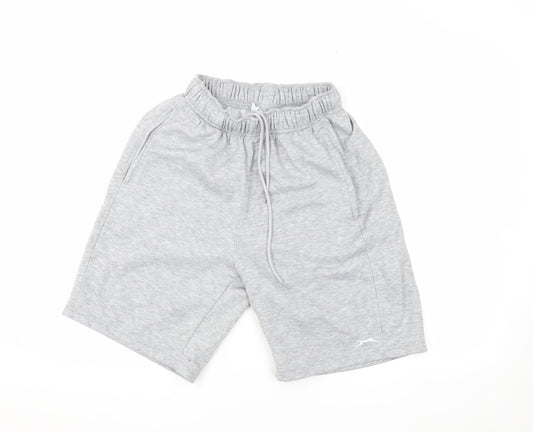 Slazenger Men's Grey Sweat Shorts M, Casual, Elastic Comfort