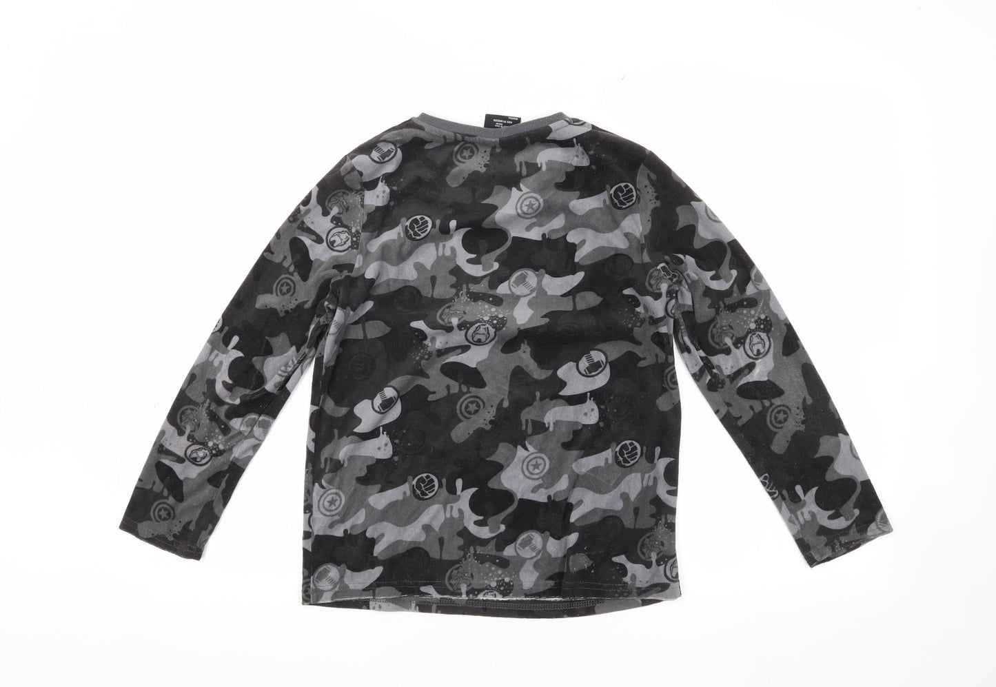 Marvel Boys Black Camouflage Long Sleeve Top 10-11 Years