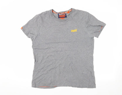 Superdry Men’s Grey T-Shirt L - Casual Jersey Logo