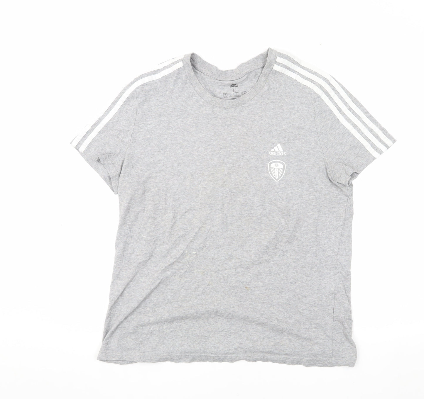 Adidas Men's Grey Large T-Shirt Short Sleeve