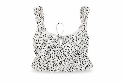 Womens UK Size M Bershka White Cropped Blouse